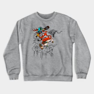 skater fox t-shirt 4 Crewneck Sweatshirt